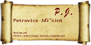 Petrovics Jácint névjegykártya